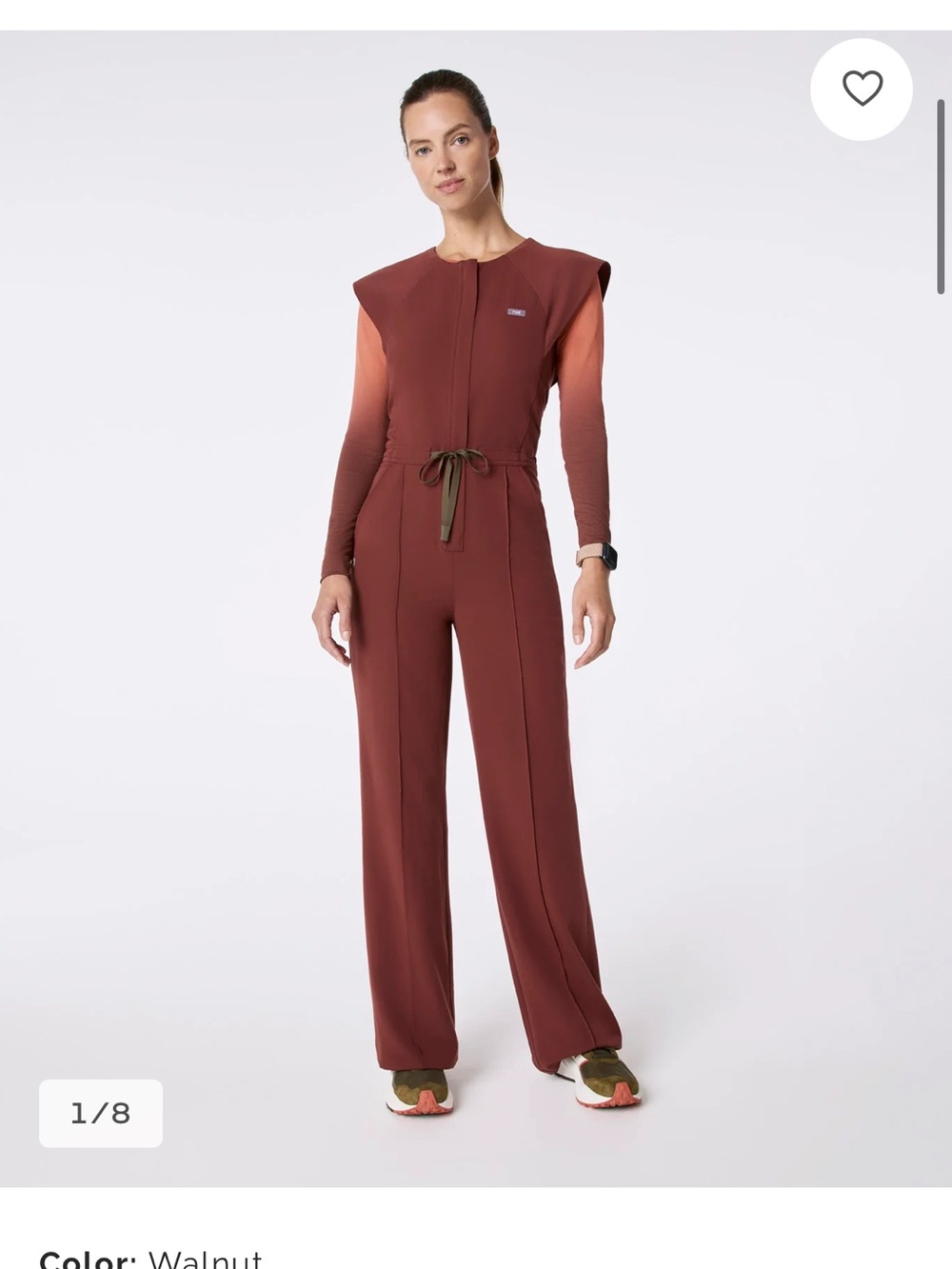 Figs Walnut Wide-Leg Drawstring Jumpsuit